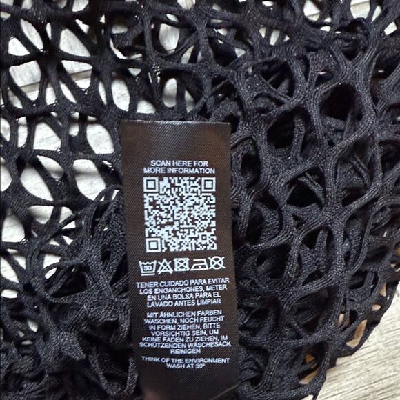 Black Mesh Long Sleeve Top Size S - Picture 6 of 7